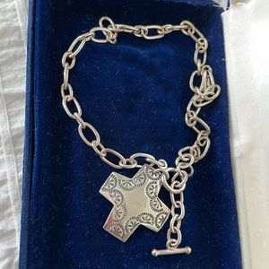 Silpada sterling silver stamped necklace.
